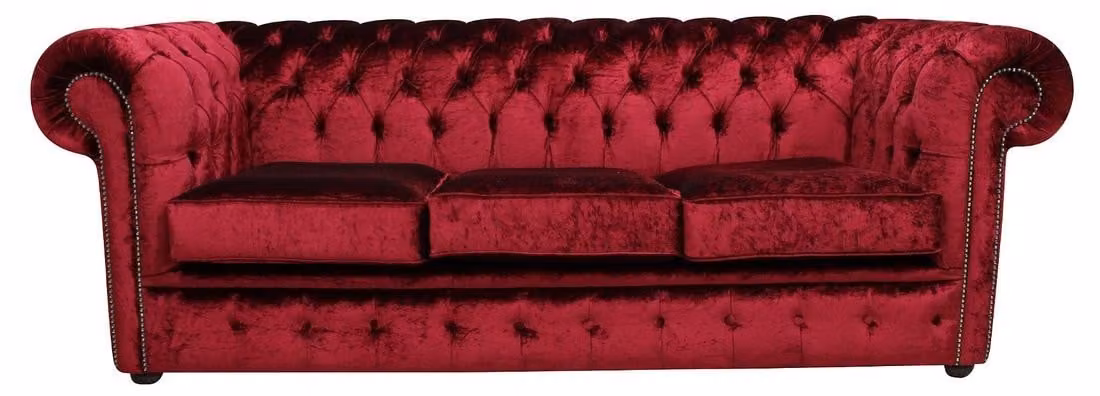 Chesterfield Design Luxus Polster Sofa Couch Sitz Garnitur Leder #251