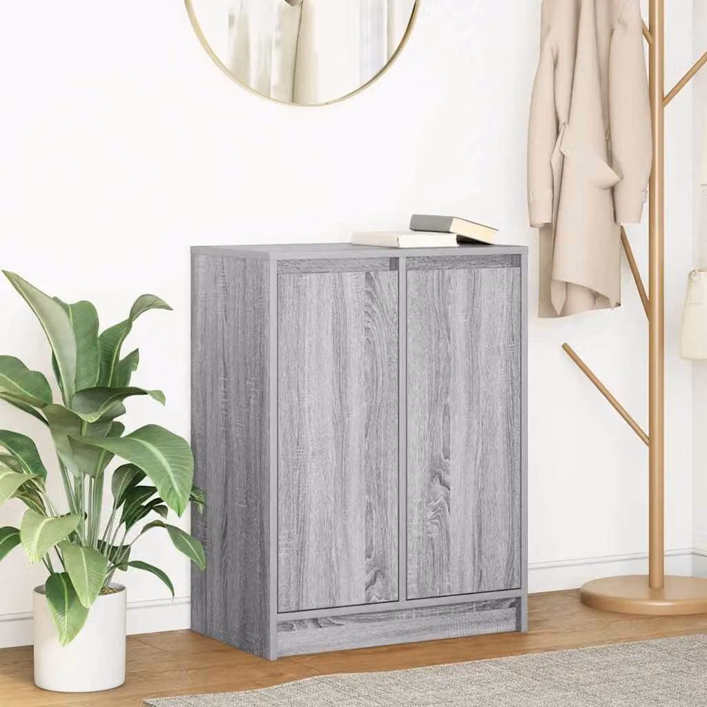 Credenza moderna a parete vidaXL in legno grigio opaco L: 57 cm, P: 34 cm, H: 76 cm