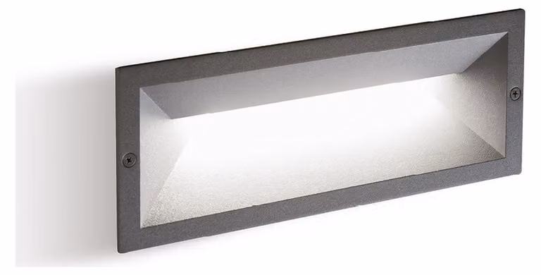 Segnapasso A Parete Per Esterno In Alluminio Grigio Led 12W 280 Lm 3000K Mask