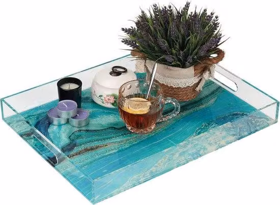 Piano da tavolo trasparente in plastica con sistema di sollevamento - versatile - pezzo unico - superficie trasparente