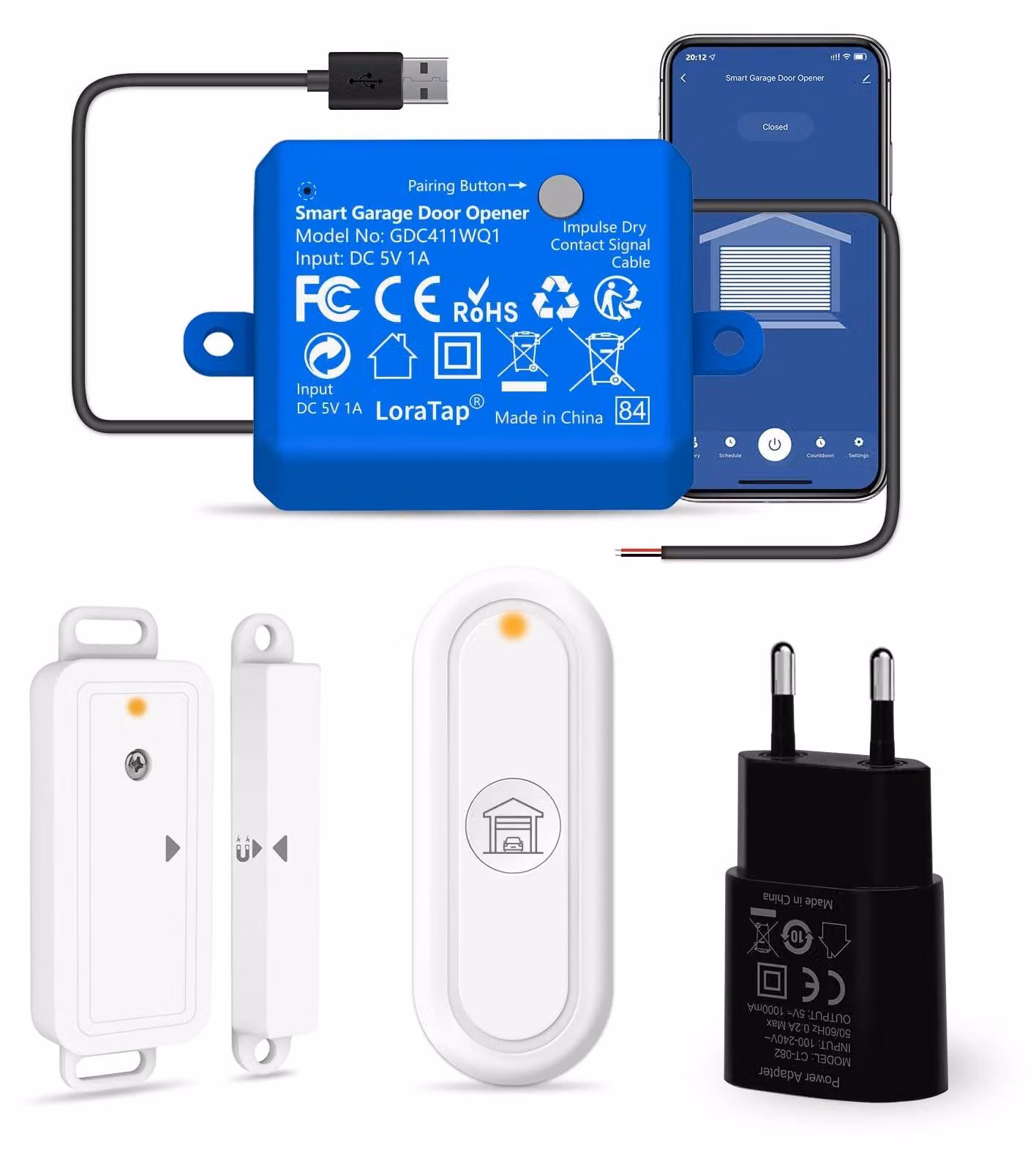 Garagedeuropener: telecomando Wi-Fi, colore blu, portata di 30 metri