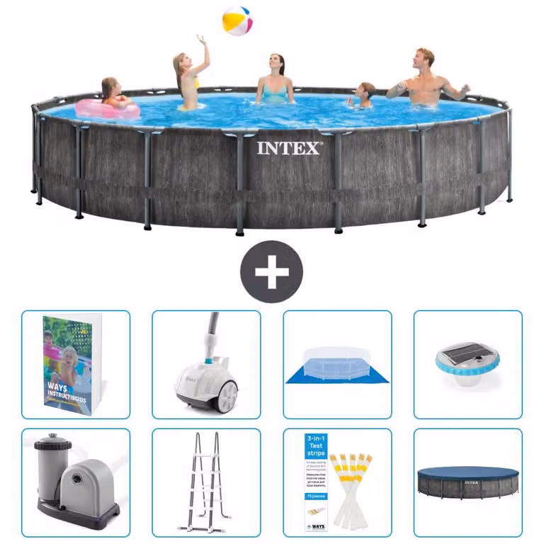Struttura per piscina a forma di prisma - 549x122 cm - composta da 7 elementi - modello S552