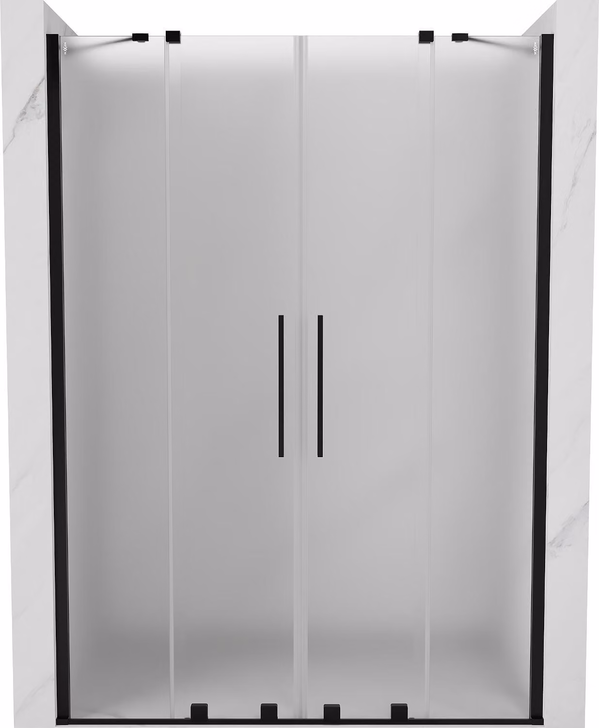 Mexen Velar Duo porte doccia scorrevoli 160 cm, satinato, nero - 871-160-000-32-70