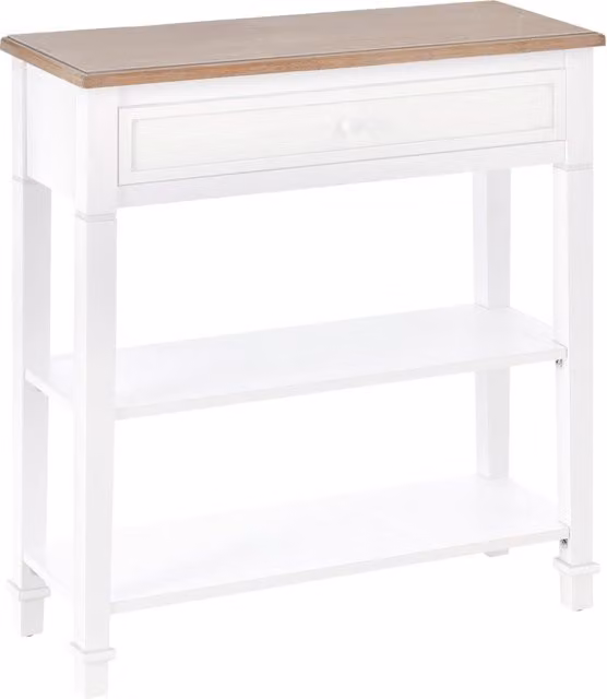 Consolle da ingresso Xylo con cassetto e ripiani in legno bianco L 75,6 cm x P 27,5 cm x H 80,5 cm