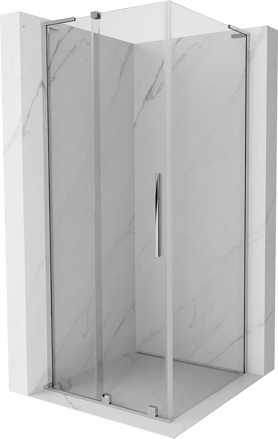 Mexen Velar L cabina doccia scorrevole 90 x 90 cm, trasparente, cromato - 871-090-090-03-01
