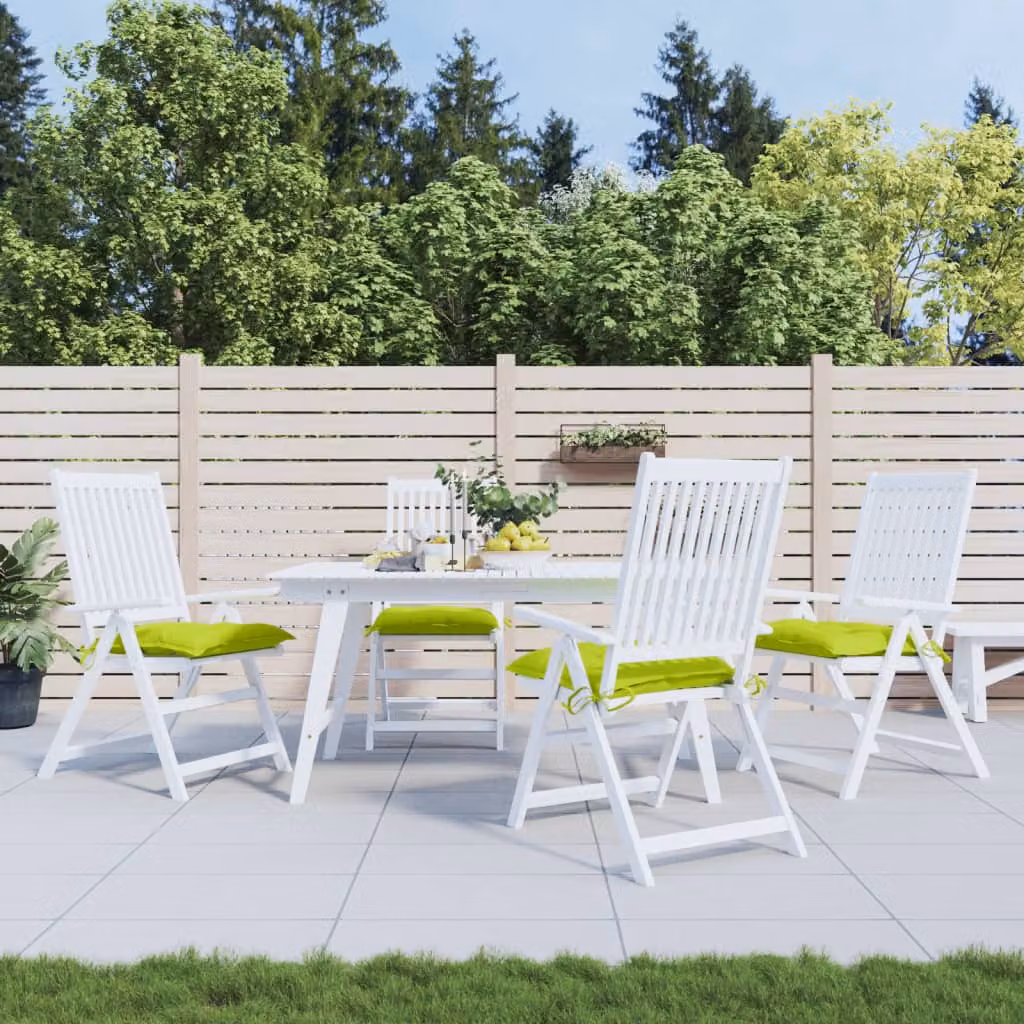 Set di 4 cuscini per sedia vidaXL in tessuto Oxford verde, traspiranti e idrorepellenti, L/P/H: 40 x 40 x 7 cm