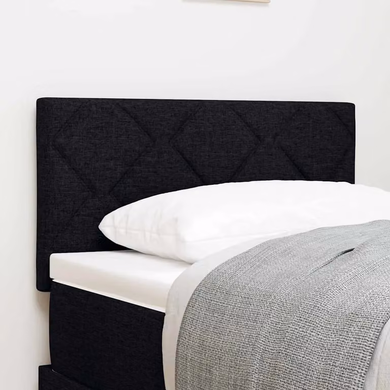 Testiera per letto moderna vidaXL in tessuto nero con illuminazione LED integrata e porta di ricarica USB