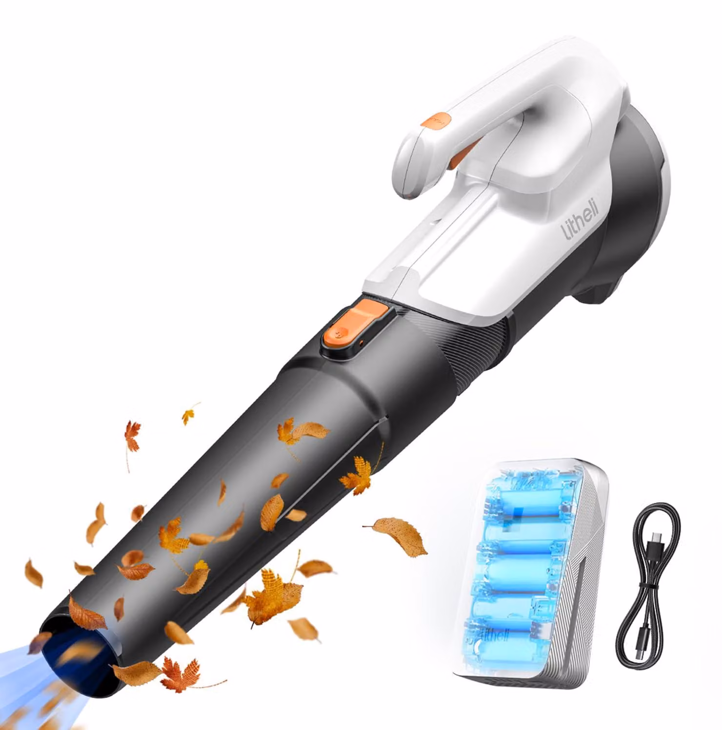 Soffiatore a batteria, velocità dell'aria 137 km/h, portata d'aria 604 m³/h, 20 V, 2,0 Ah