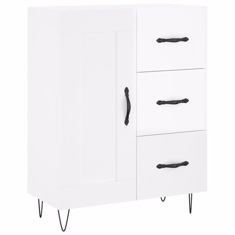 Credenza 69,5x34x90 cm in Legno Multistrato Bianco Lucido