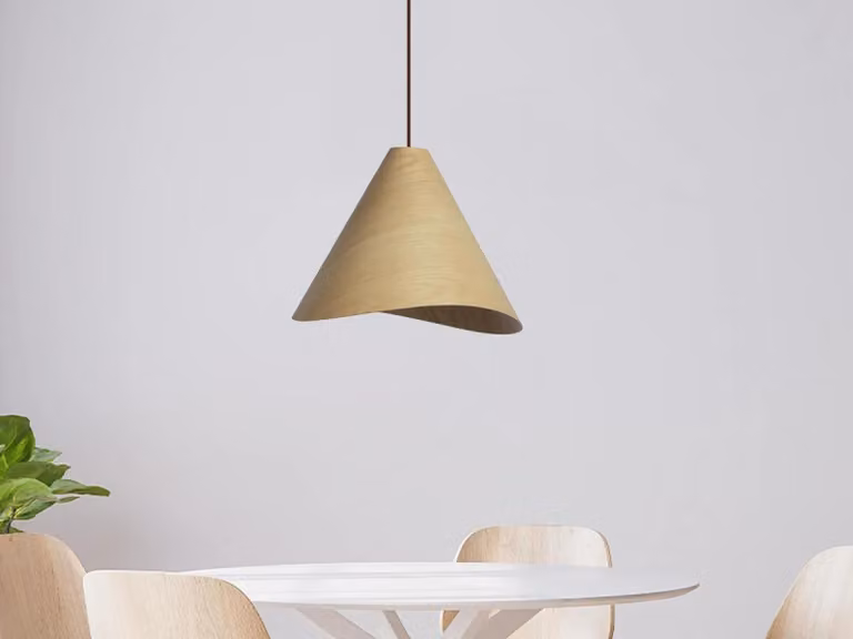 Lampada a sospensione in legno massello, attacco E27, 330 Watt - Modello WRE011