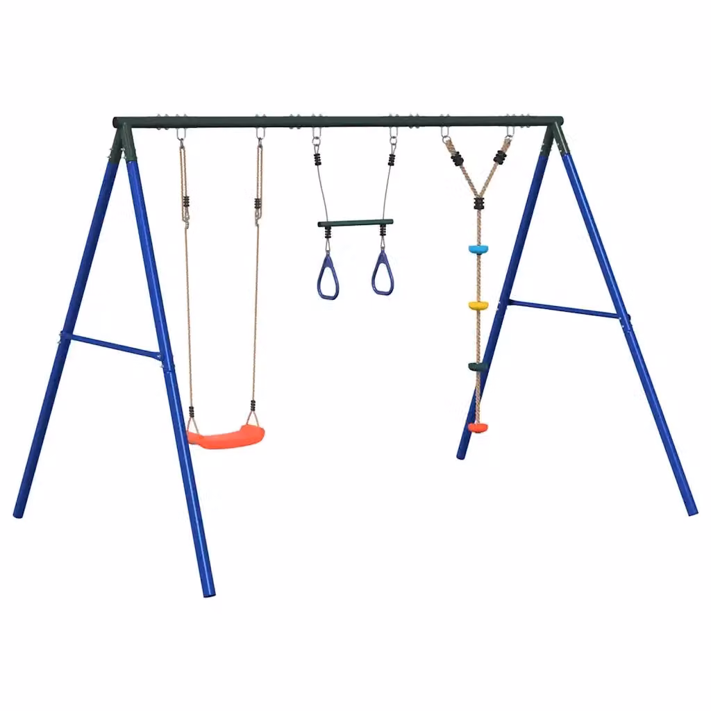 Set Gioco da Esterno con Altalena e Trapezio vidaXL Multicolore H: 185 cm, L: 273,5 cm, P: 185 cm – 2