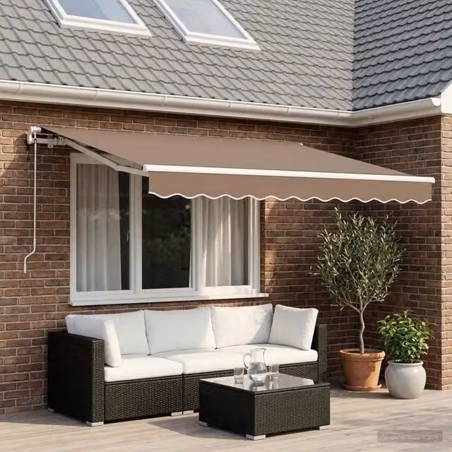 Tenda retrattile Tortora 400 × 300 cm Poliestere 3426035