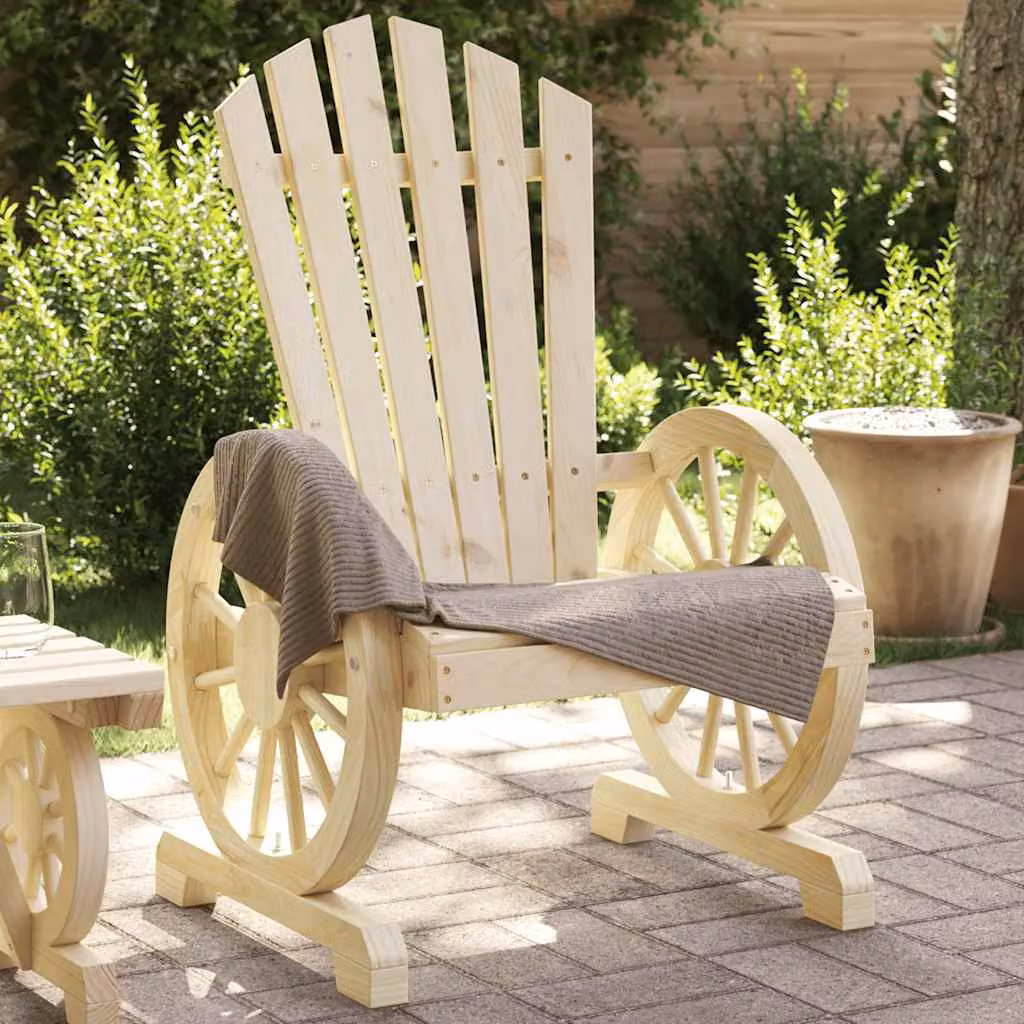 Sedia da giardino Adirondack vidaXL in legno di abete color beige o marrone con braccioli