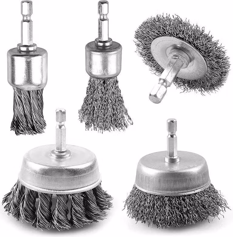 INF Set versatile di 5 spazzole metalliche in acciaio inossidabile per trapano