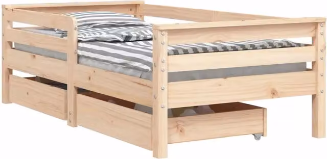 Giroletto Bambini | Letto Infantile | Lettino con Cassetti 70x140 cm Legno Massello di Pino
