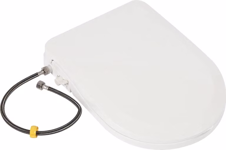 Sedile WC con bidet - Non elettrico - Per WC allungati - Sistema a doppio getto - Bianco