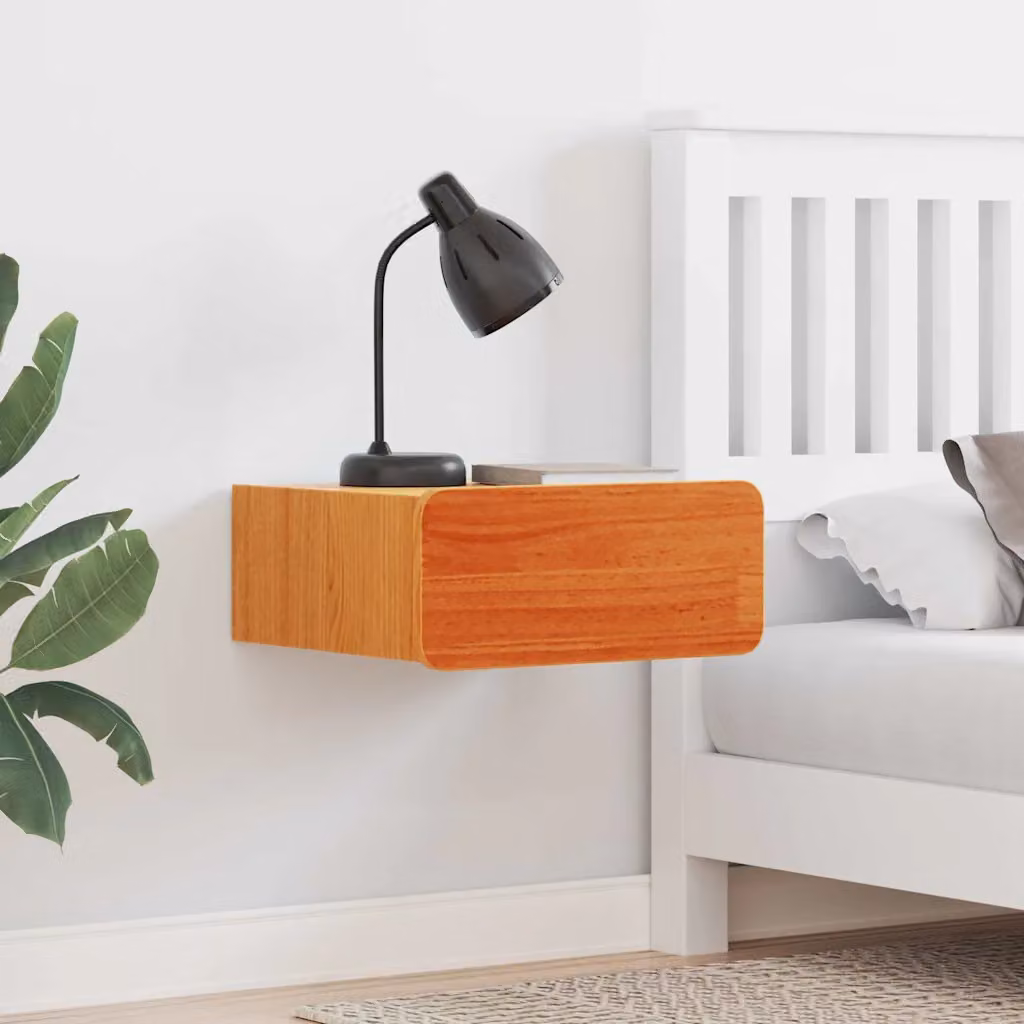 Comodino con cassetto vidaXL in legno di pino marrone cerato L: 39 cm, P: 34 cm, H: 16,5 cm