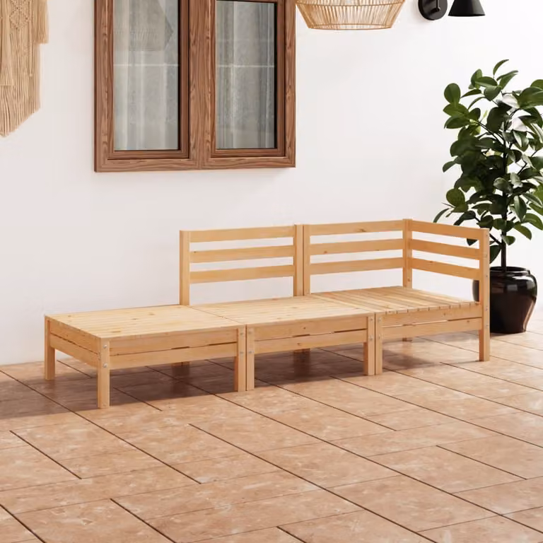 The Living Store Set da giardino in pino massiccio da 3 pezzi