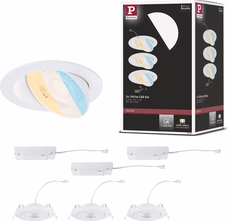 Paulmann Luce da incasso a LED Aumus set di 3