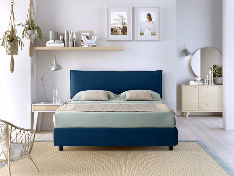 Letto King Size 180x200 Contenitore ARLES Blu