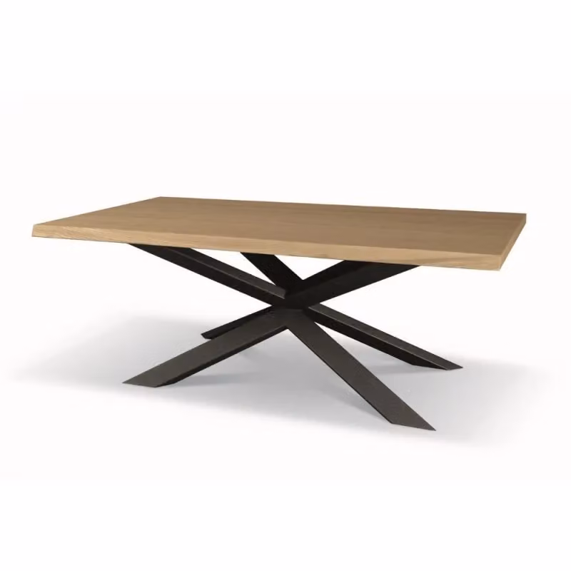 Tavolo Taranta Effezeta Italia con piano in legno rovere marrone e struttura in acciaio L: 200 cm, P: 75 cm, H: 76 cm – 2