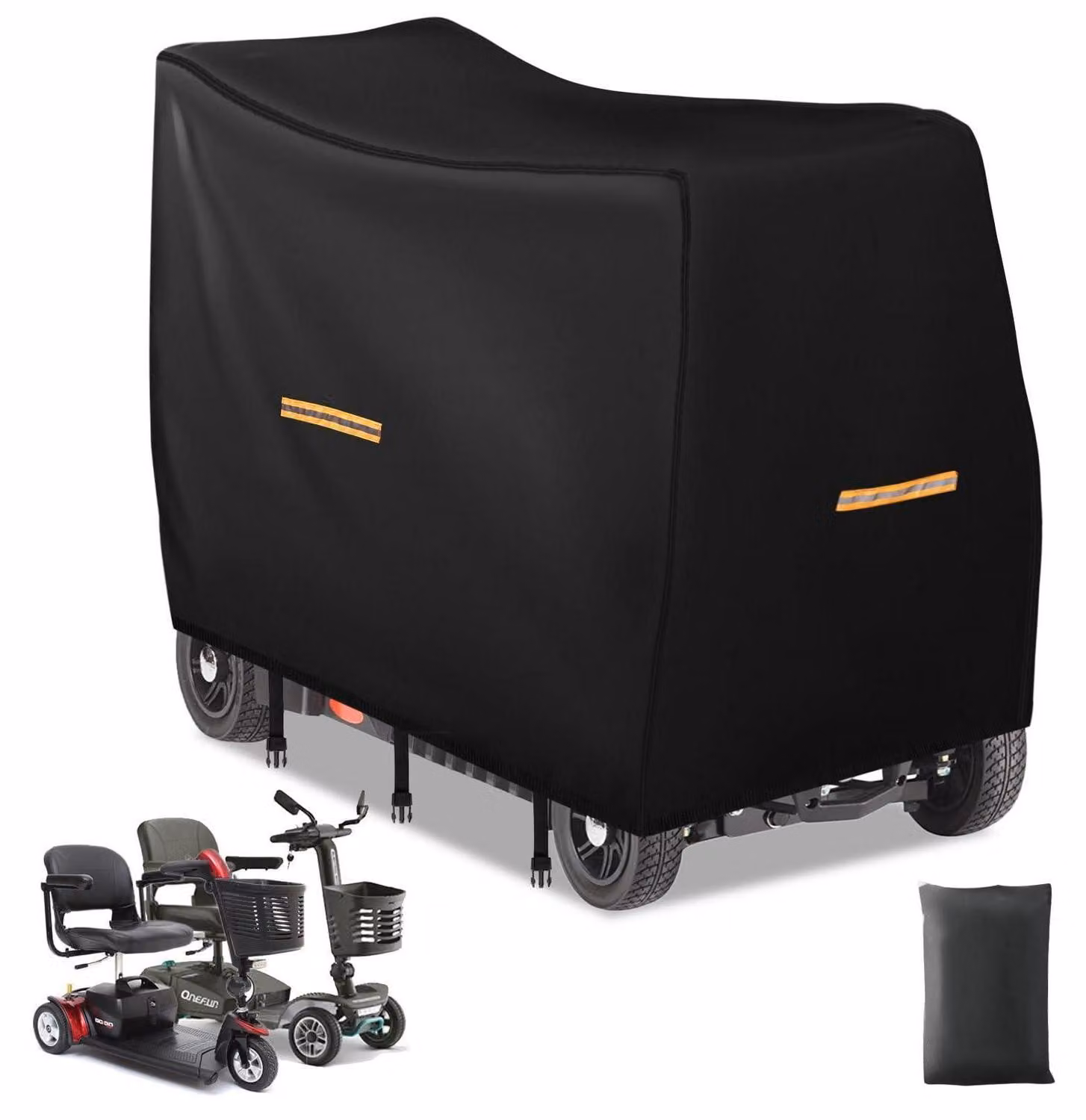 Copertura impermeabile per auto elettrica, realizzata in tessuto 420D, taglia L (127x59x99 cm), con strisce riflettenti e borsa per il trasporto