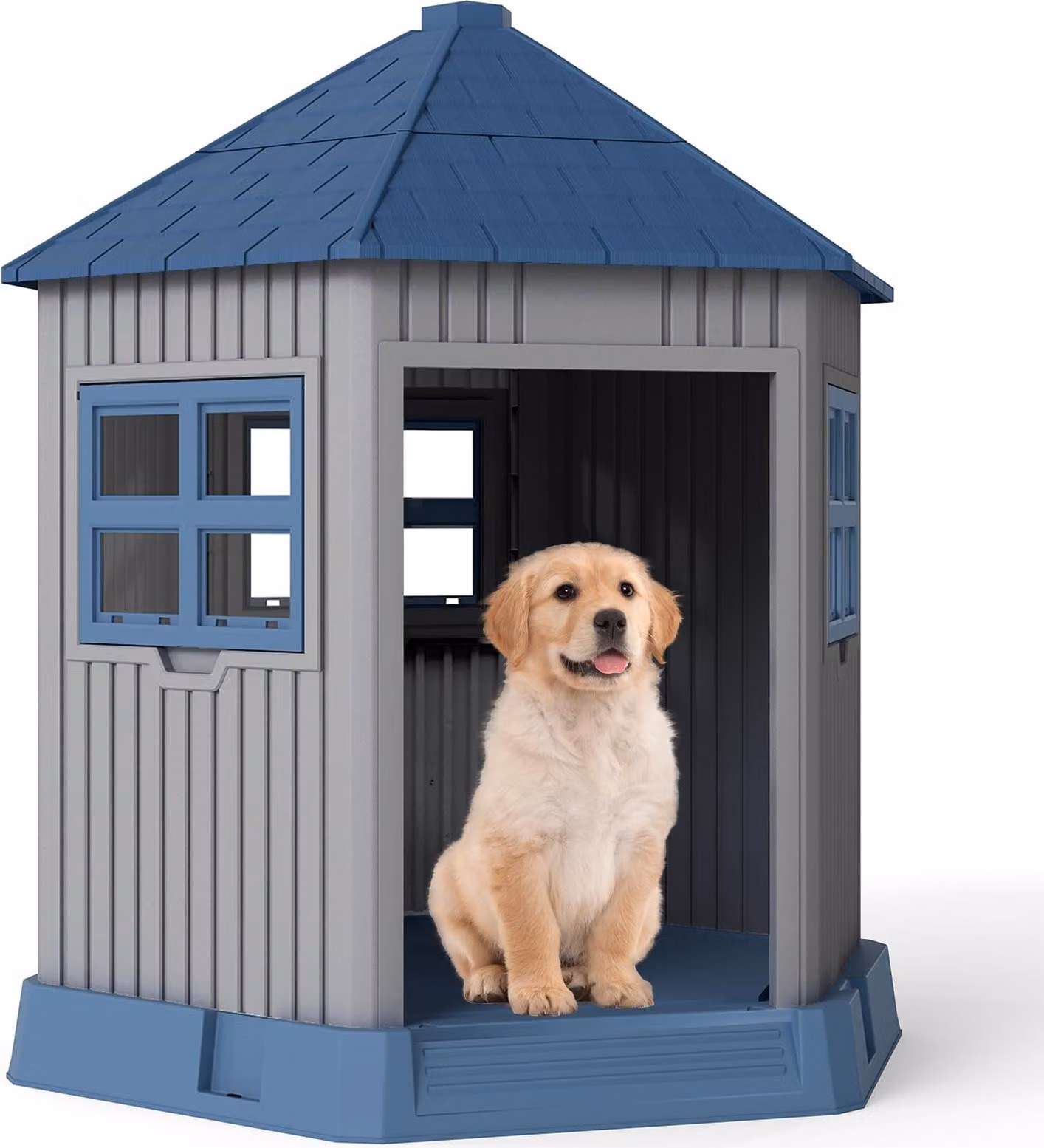 Rifugio per cani FANTASK, adatto per l'uso esterno, resistente alle intemperie invernali, con grande porta e 2 finestre