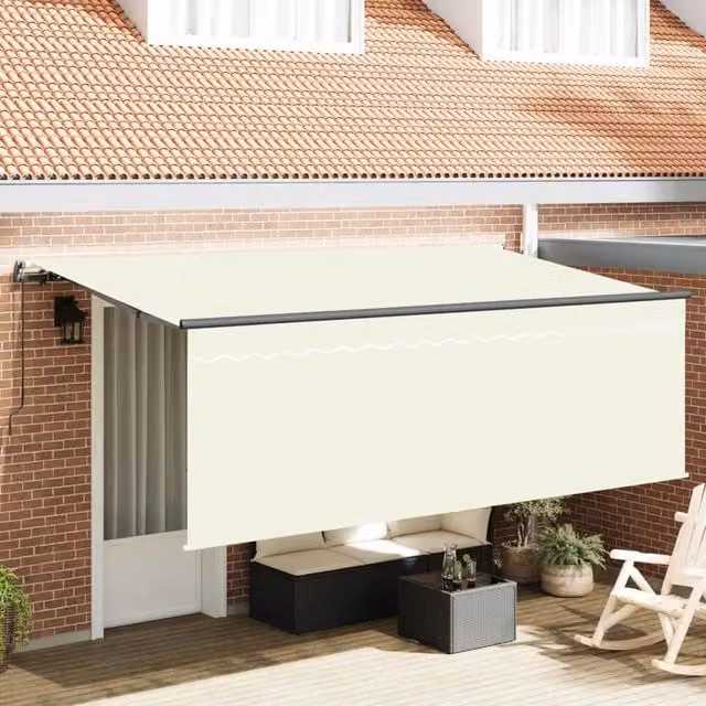 Tenda retrattile Crema 350 x 200 cm Poliestere e Alluminio 3329641