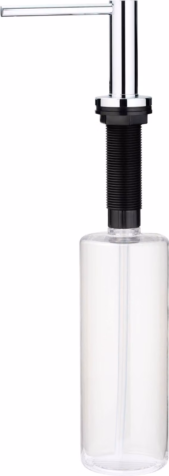 Distributore di detersivo per lavastoviglie di design Aster, bocca lunga, cromo