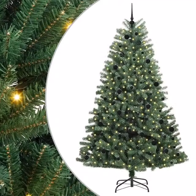 Albero di Natale Artificiale-Albero Natalizio con Rami Pieghevoli Verde 240 cm 248517