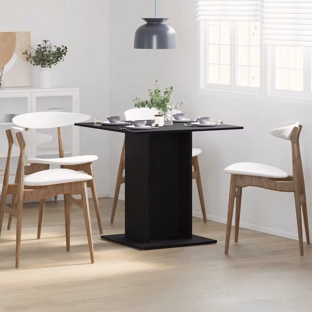 Maison Exclusive - Tavolo da pranzo effetto rovere nero 80x80x75 cm Materiale ligneo