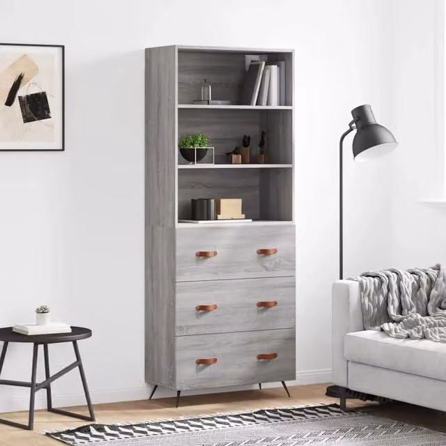 Credenza Buffet Armadio da Cucina Design Mania Grigio L: 69,5 cm, P: 34 cm, H: 180 cm