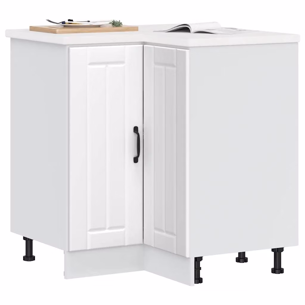Base angolare per cucina vidaXL Lucca bianca in legno e MDF con ante a battente