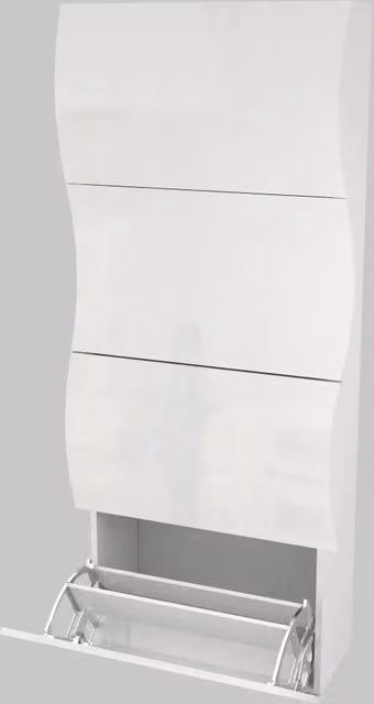 Scarpiera Moderna 4 Ante A Ribalta ONDA Bianco Lucido