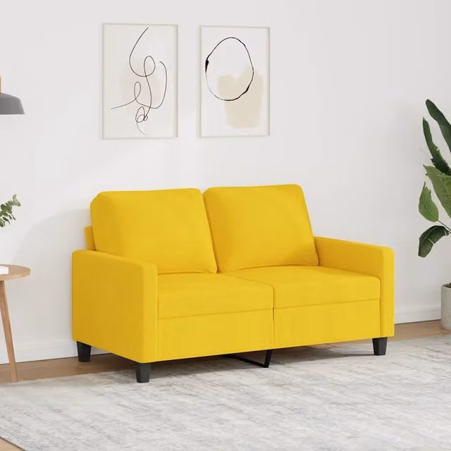 Divano a 2 Posti-Sofa 2 Posti Giallo Chiaro 120 cm in Tessuto 942323