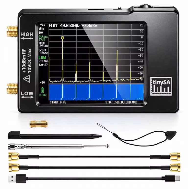 Analizzatore di spettro, frequenza da 100 kHz a 960 MHz, display touch screen da 2,8", versione hardware V0.3.1, protezione ESD