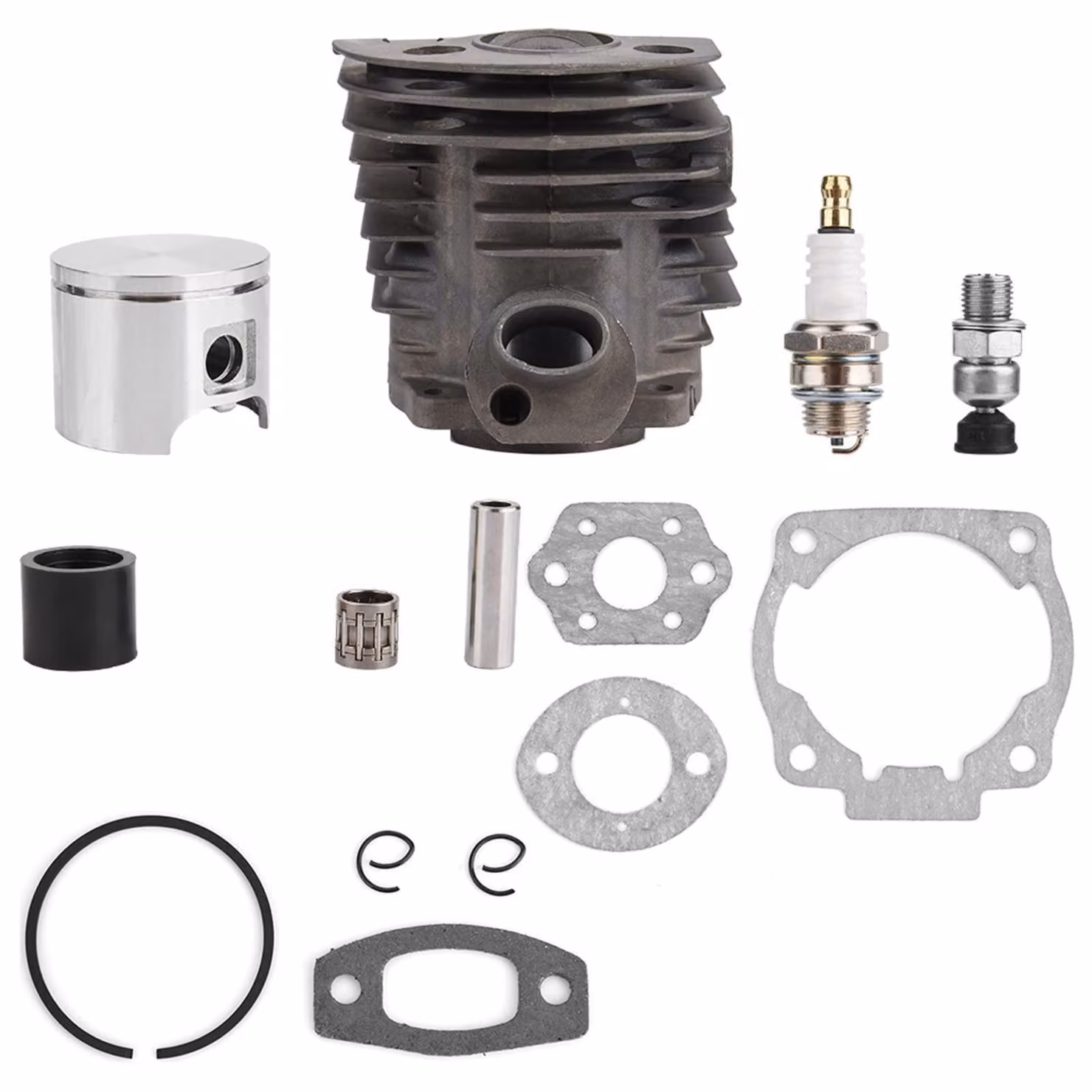 Costruzione del pistone cilindrico da 46 mm - Set di guarnizioni - Kit di montaggio per motore a 2 tempi - Motosega - Ammortizzante - Ricambi di alta qualità - Kit cilindro
