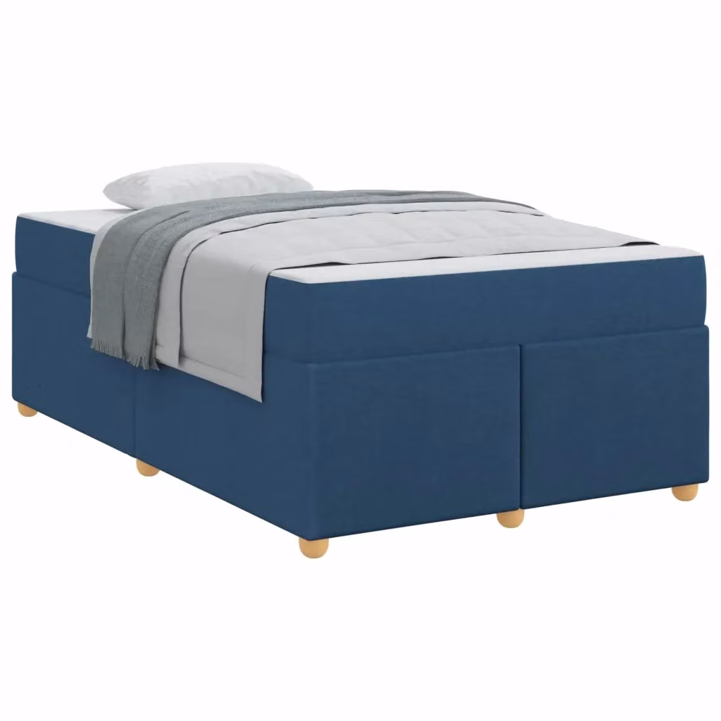 Struttura del letto con materasso vidaXL in tessuto blu, L 120 cm x P 200 cm – 2