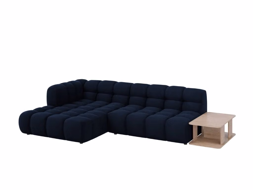 Divano angolare modulare Sky Cosmopolitan Design a 4 posti in velluto blu reale con orientamento sinistro L/P/H: 297 x 174 x 75 cm – 2
