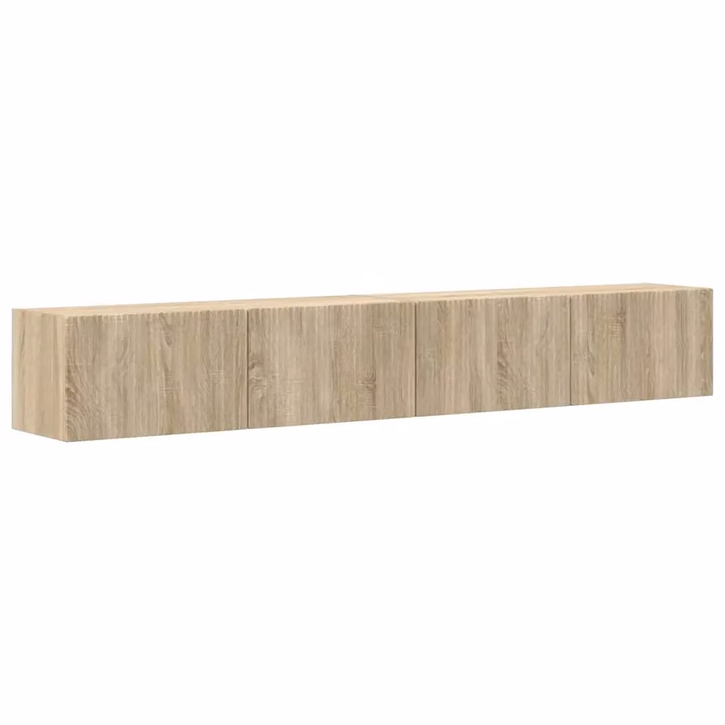 Set di 2 mobili TV da parete vidaXL in legno color Sonoma marrone opaco per soggiorno – 2
