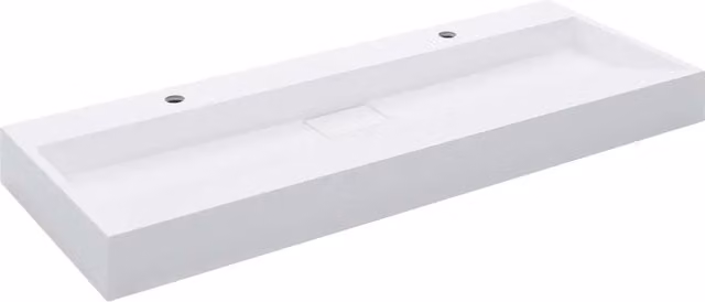 Lavandino-Lavello 120x46x11 cm Blocco in Marmo/Minerale Bianco