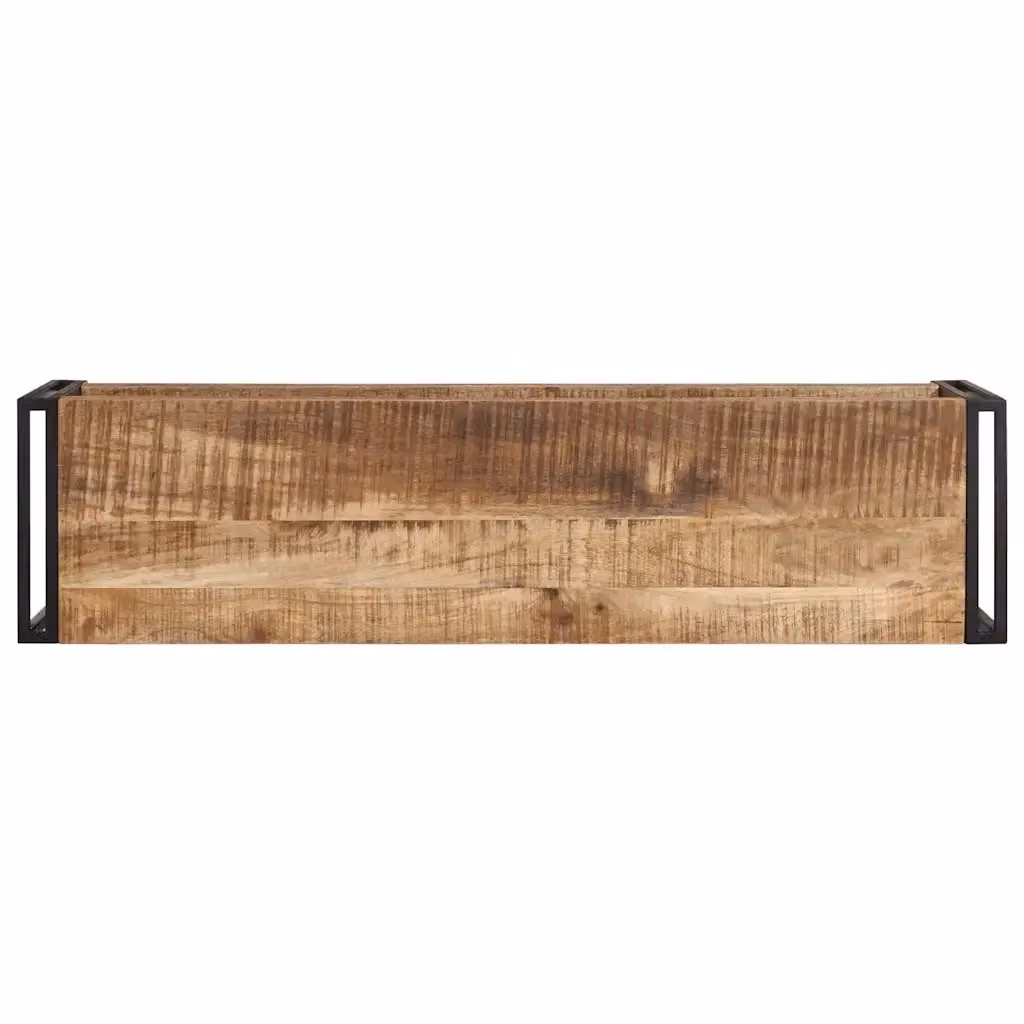 Mobile Porta TV Industrial vidaXL in Legno di Mango Grezzo e Metallo, Marrone, L 120 cm x P 30 cm x H 40 cm – 2
