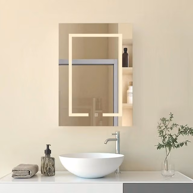 Armadietto a muro da Bagno con Specchio 50x70 cm, Bianco