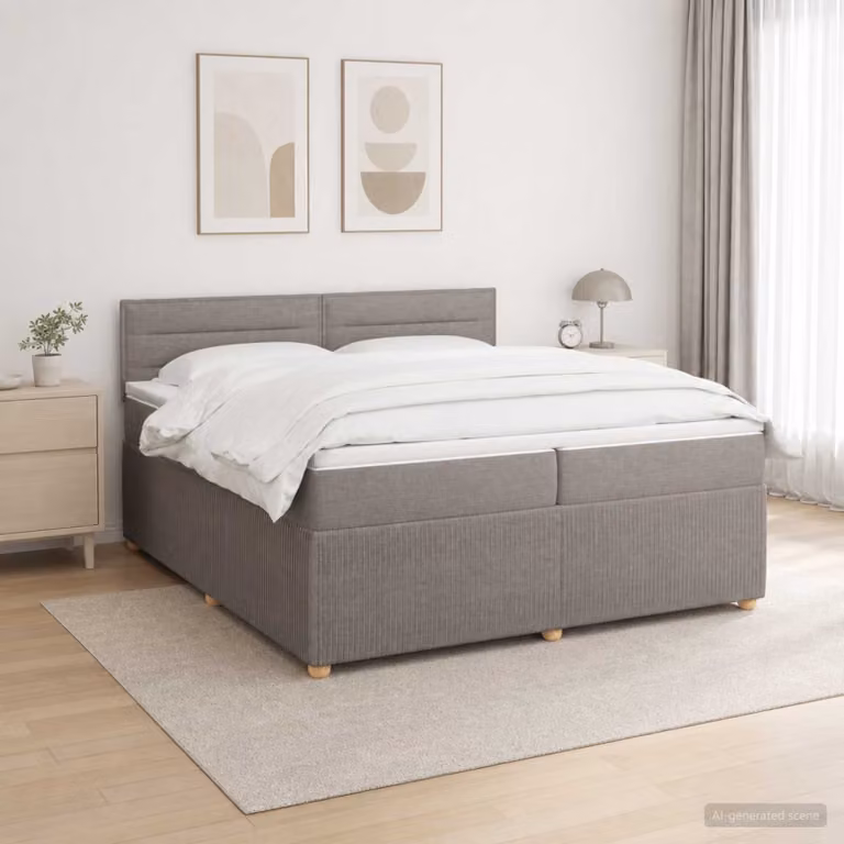 Letto box spring vidaXL con materasso a molle insacchettate in tessuto, L/P: 200 x 200 cm