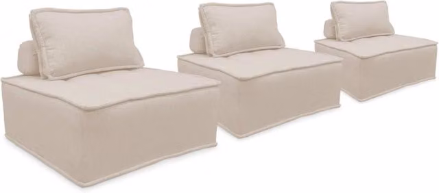Divano modulare, 3 posti, crema