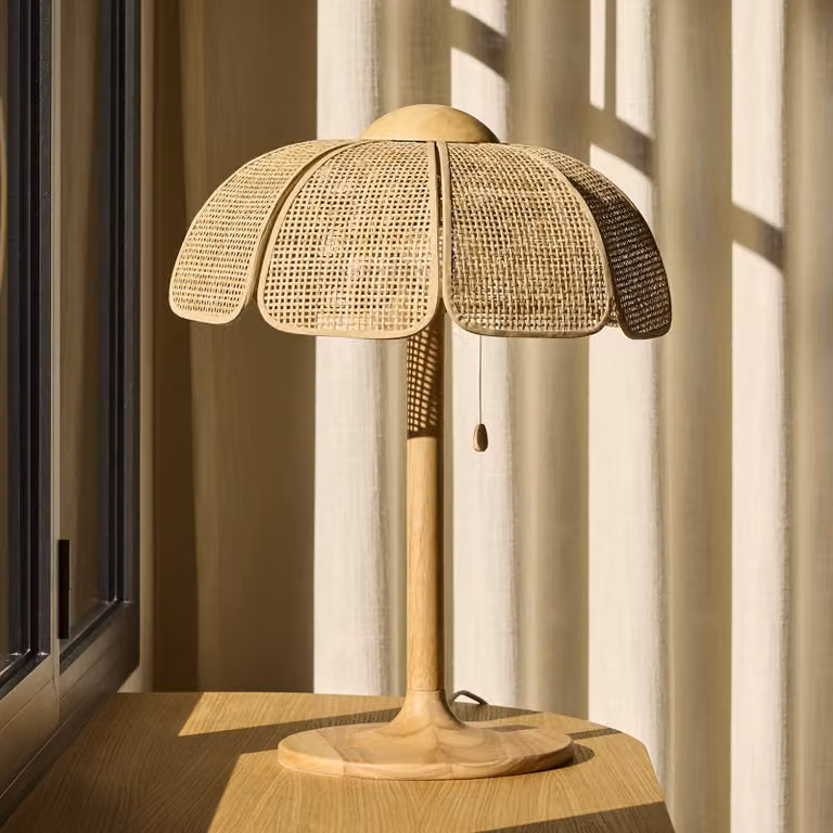 MARKET SET Lampada da tavolo Coquillage, Legno chiaro, Soggiorno / Sala da pranzo, Legno, Design, Lampada da tavolo