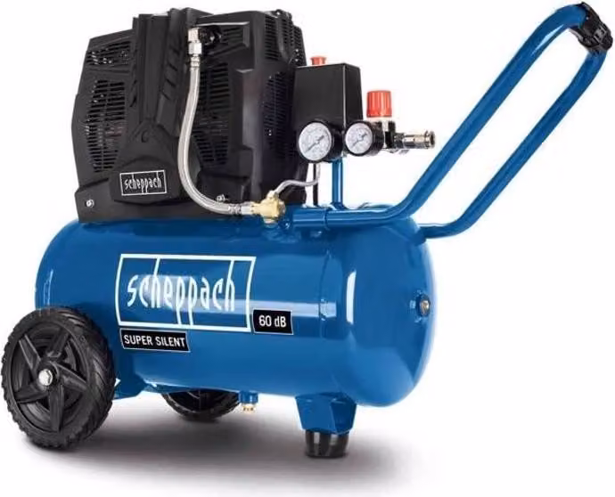 Scheppach HC25Si Silent Compressore, serbatoio da 24 L, 1100 W, 8 bar, 1,5 CV, 60 dB