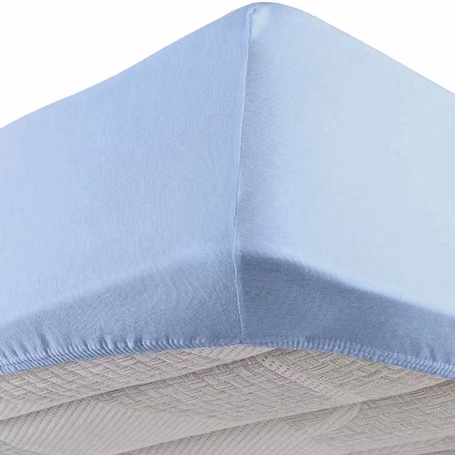 Lenzuolo con angoli elastici DaunenStep Vivacolor in jersey multicolore e blu – 1