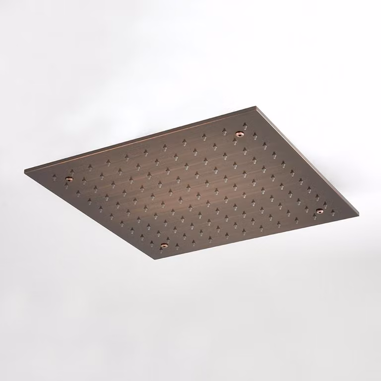 Soffione Doccia Incasso 400mm - Finitura Rame Spazzolato - Getto effetto pioggia - Amara