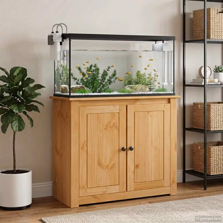 vidaXL Supporto per Acquario PANAMA in Legno di Pino, Marrone, L 81 x P 36 x H 73 cm